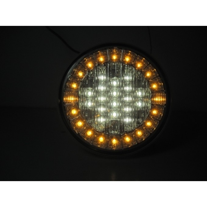 Lampa stop auto rotunda LED cu functii de Marsariei-Semnalizare 12/24V